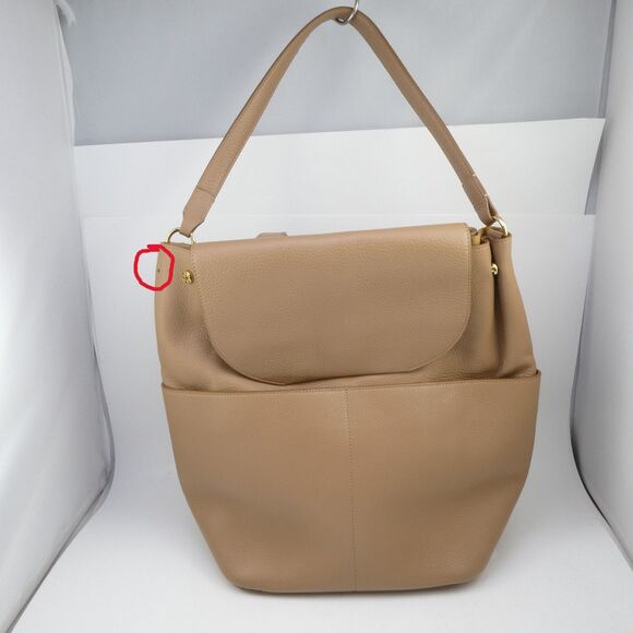 Cuyana Women’s Leather Backpack 13-inc - Cappuccino Missing 1 Metal Button See main image 5